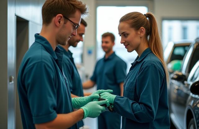 L'équipe Éclat Clean Services au travail à Lyon